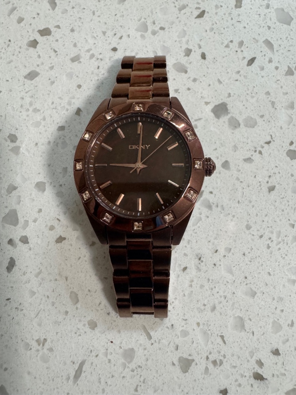 DKNY Bronze Mother of Pearl Watch
